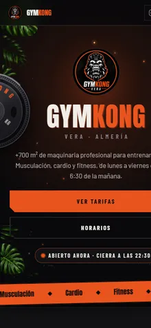La web de Gymkong en el móvil