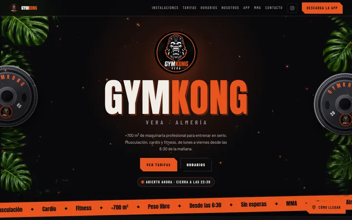 Captura de la web de Gymkong