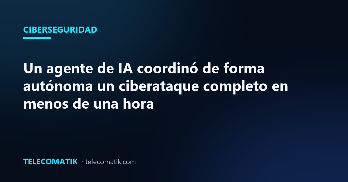 Un agente de IA coordinó de forma autónoma un ciberataque completo en menos de una hora